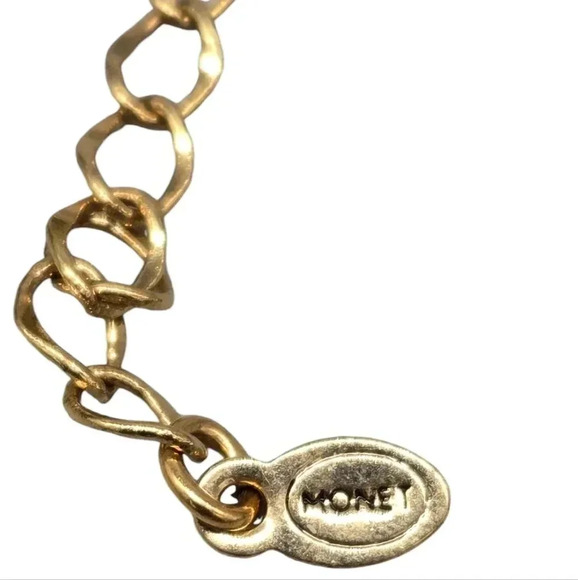 #344 Vintage Monet Gold Tone Necklace and Pendant Women’s Avant-Garde Minimalist - Picture 4 of 5